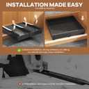 Seinloes 2Pack Expandable Pull Out Cabinet Organizer 21"Deep with Raising Pad for Framed Cabinets, Upgrade 3 Slide Rails Slide Out Drawers, Roll Out Shelves Adhesive,Adjustable Width 12.05"-20.4"Black