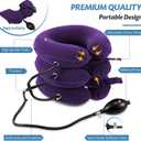 Jaximy Neck Stretcher, Cervical Traction Device, Neck Traction Device, Neck Pain Relief, Adjustable Inflatable Neck Brace & Neck Stretcher Cervical Traction, Neck Decompression Home Use (Purple)