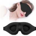 YIVIEW Sleep Mask for Side Sleeper, Complete Light Blocking 3D Sleeping Eye Mask, Soft Breathable Eye Cover for Women Men, Relaxing Zero Pressure Night Blindfold, Black