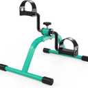 Pedal Exercise mini Exercise Bike for Leg and Arm Recovery Exercise Lightweight and Portable Floor Bike (Green-02)