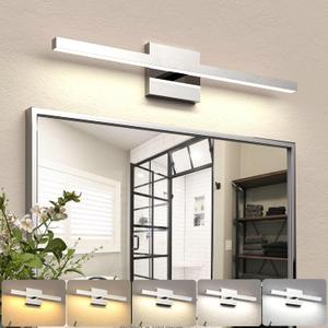 NIORSUN 23.6 inch Chrome Bathroom Vanity Light,14W 5CCT Dimmable LED Bathroom Lighting Fixtures Over Mirror, Modern Vanity Lights for Bathrooms Restroom Mirror- ETL Certified