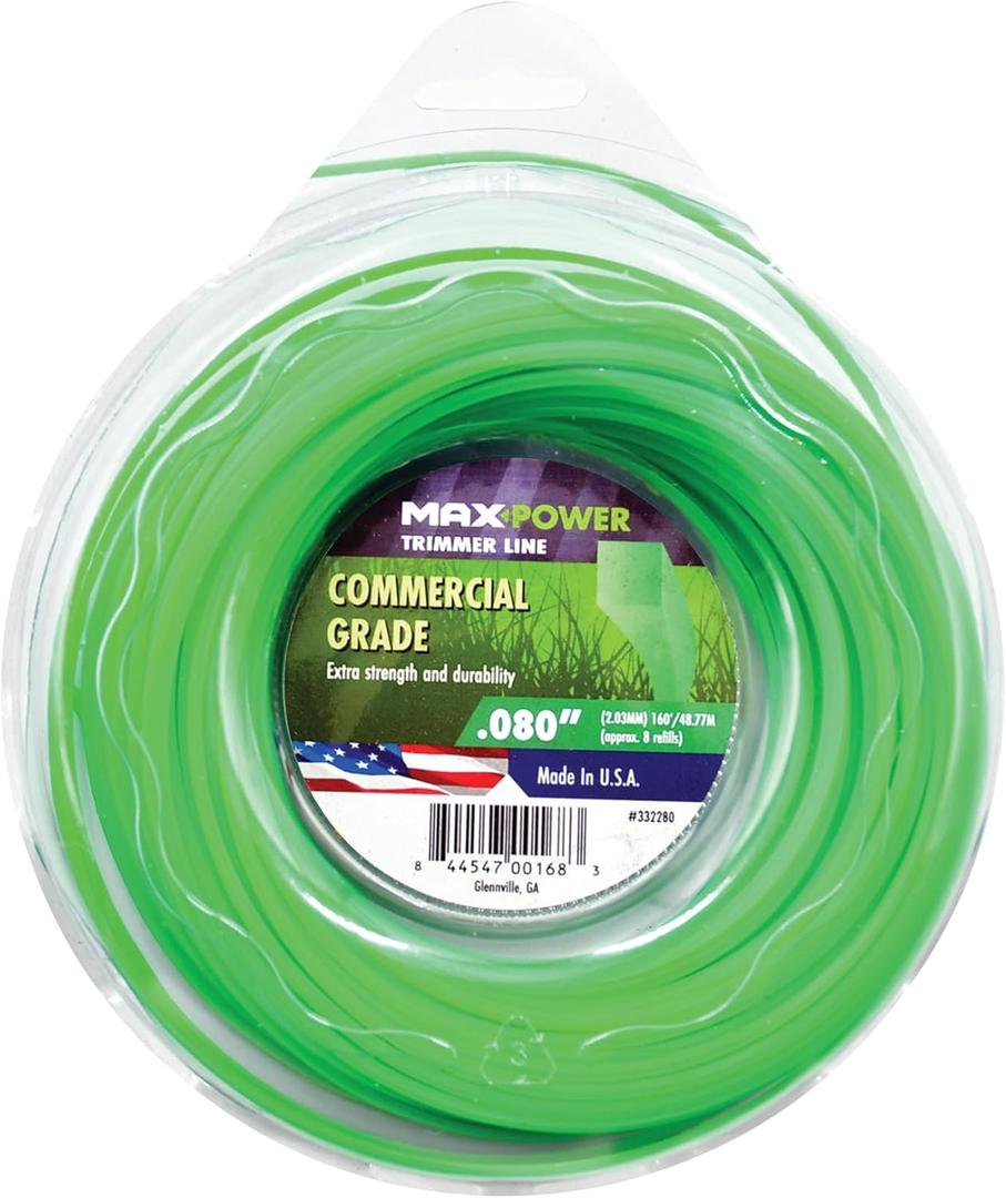 MaxPower 332280 SquareOne Commercial Grade Trimmer Line .080" x 160' Green