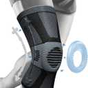 NEENCA Professional Knee Brace for Pain Relief, Medical Knee Compression Sleeve, Knee Support with Horizontal Knit Tech for Meniscus Tear, ACL, Arthritis, Joint Pain, Runner, Workout- FSA/HSA APPROVED (Large, Upgraded Version - Gray Black)
