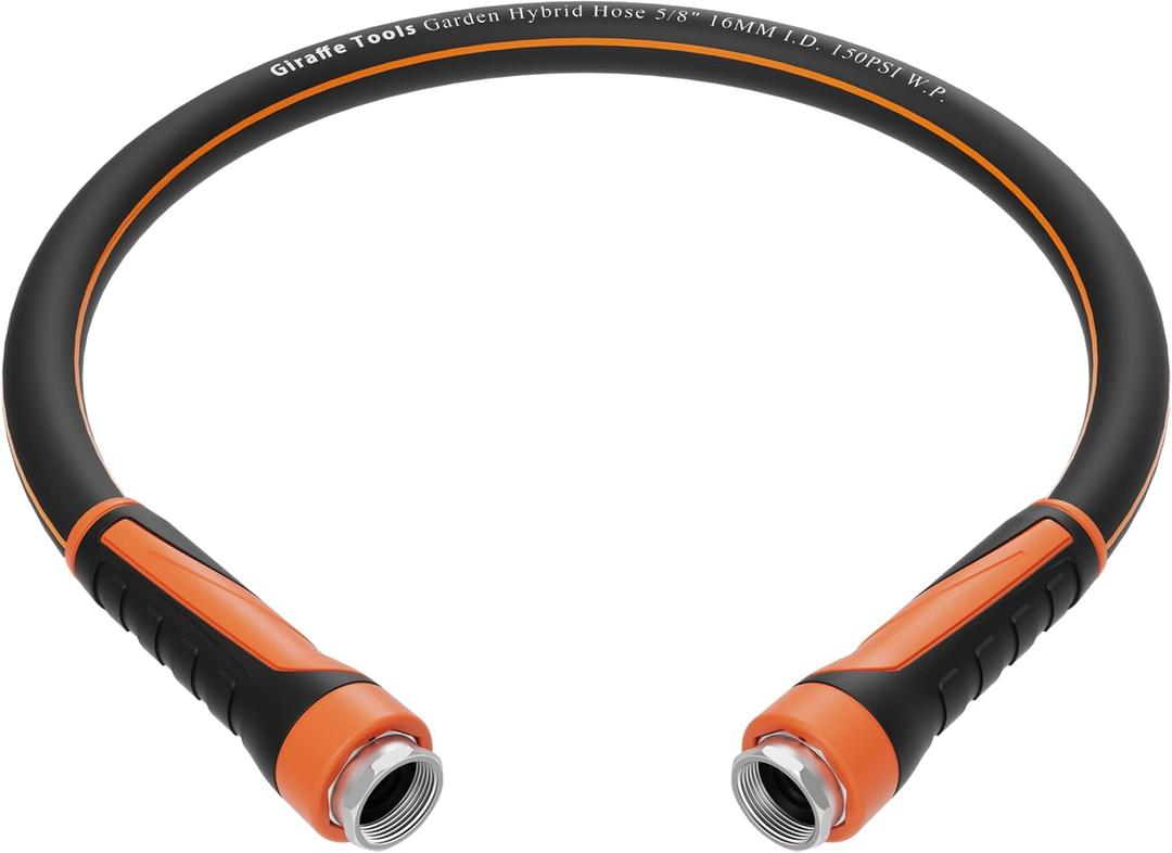 Giraffe Tools Short Leader Hose 3ft x 5/8", Heavy Duty Garden Water Hose, Flexible & Lightweight Hybrid Hose with Swivel Handle, Female to Female Fittings