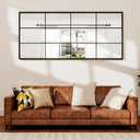 Full Length/Floor Mirror, 71"x 32" Window/Wall Decorative Mirrors, Aluminium Framed Window Pane Mirror, Square Wall Mirror for Entryway, Living Room, Bedroom, Fireplace (Black)