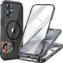 Miracase for iPhone 17 Case 6.3'', Full-Body Bumper Military Drop Protection Outdoor Phone case with Built-in Glass Screen &Camera Control,Easy Installation,No Gap,Compatible with MagSafe,Clear Black