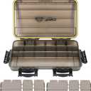 RUNCL Fishing Tackle Box, Waterproof Tray for Jigs Lures, Thicker Floating Tackle Utility Box with Adjustable Dividers, 3600/3700/Large 3700 Size