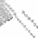 Silver Rhinestone Trim Chain for Crafting, 70.87" x 0.35" Crystal Rhinestones Applique for DIY Wedding Dress Embellishments
