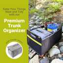meori Collapsible Trunk Organizer for Car with Cooler for Groceries Road Trips 2 Compartments Heavy Duty Mesh Pocket Ripstop