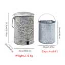 Outdoor Dog Poop Trash Can with Lid-8L/2.1Gal,Commercial Outdoor Retro Metal Garbage Can with Foot Pedal,Removable Inner Bin Perfect for Shopping Mall,Office,Pets Park,Backyard(Greyblue)
