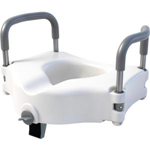Raised Toilet Seat with Handles, Toilet Seat Riser for Seniors with Adjustable Height & Width, Cozy Padded, 300lb Capacity, Handicap Toilet Seat for Elderly