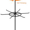 Jewelry Stand Organizer, 2-Tier Rotating Necklace Organizer, Spinning Jewelry Keychain Display Tree with 12 Hooks, Easy Assembly for Bedroom and Retail (8.7N, Black)