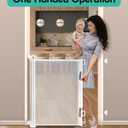 Retractable Baby Gates, Mesh Dog Gate for Doorways, 33.6" Tall, Expands to 71" Wide,Pet Safety Essential Fit for Baseboards, Wide Toddlers Gates for Hallways, Indoor & Outdoor,White