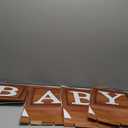 Baby Shower Boxes Party Decorations - 4 Wood Grain Brown Blocks with Baby Letter, Printed Letters,First Birthday Centerpiece Decor, Teddy Bear Baby Shower Supplies, Gender Reveal Backdrop