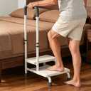 Step Stool with Handle and Non-Skid Platform, Heavy Duty 2 Steps Medical Foot Stool for Adult, Seniors, Handicap Holds up to 350 lbs
