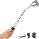 18-inch Soft Rain Watering Wand with Shut Off Valve, Lightweight and Durable Metal Gentle Watering Wand Perfect for Hanging Baskets, Planters, Garden, Shrubs and Seedbed