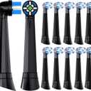 Replacement Toothbrush Heads Compatible with Oral-B iO 3/4/5/6/7/8/9/10 Series Ultimate Clean Electric Toothbrush,for Oral-B iO Electric Toothbrush,12 Pack (Black, Medium)