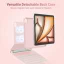 for iPad Air 11-inch Case with Keyboard (M3/M2, 2025/2024), Keyboard for iPad Pro 11" (1/2/3/4th Gen) & Air 4/5, Portrait/Landscape Mode, 11-Color Backlit, Removable Protective Case, Pink
