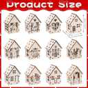 2 x sulanmo 1 Set Christmas Wooden DIY House Xmas Unfinished Wooden Village Mini House Landscape Decors for Xmas Party Tabletop Mantle Decor