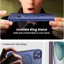 360 Rotatable Magnetic Stand for iPhone 15 Case Compatible with Mag-Safe 16FT Military Drop Protection, Anti-Scratch/Fingerprint Shockproof iPhone 15 Phone Case(Matte-Blue)