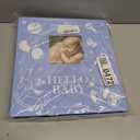 Lanpn Baby Photo Album 4x6 600 Pockets, Linen Cover Photo Book Newborn Bebe Album Memory Book with Front Window Holds 600 Horizontal and Vertical Pictures Gift for Boy Girl Baby Shower Blue