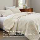 Bedsure 100% Cotton Quilt Set - Lightweight Queen Bedspread, Cozy Beige Bedding Coverlet, PureWoven, 3-Piece with Pillow Shams in Checker Pattern for All Season, 90x96 inches, 100% Cotton Voile