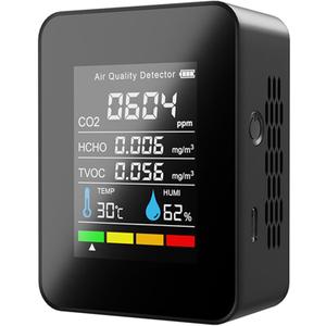 Air Quality Monitor Indoor, Professional Portable CO2 Detector, TVOC HCHO Humidity Temperature Meter, Air Quality Tester Analyzer for Office Car