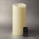 Softflame Flameless LED Candles with Remote Control, 5"x 9.5"Flickering 3D Moving Flame Battery Operated Candles in Real Wax Shell for Indoor Use, Home Decor Ivory