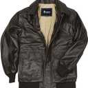 Crafter Men's Classic A2 Aviator WWII Flying Tiger Leather Jacket - Pilot Bomber Leather Jacket With Shirt Collar For Men (Brown, XL)