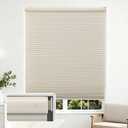 Joydeco No Tools No Drill Cordless Cellular Shades, Light Filtering Honeycomb Blinds for Indoor Windows, Thermal Insulating & Noise Reducing (Beige, 20" W x 64" H)