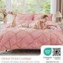 JOLLYVOGUE Queen Comforter Set 7 Pieces - Bed in a Bag Queen for All Season, Pintuck Bedding Comforter Sets with Comforter, Flat Sheet, Fitted Sheet and Pillowcases & Shams, Pink