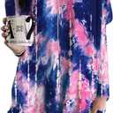 Poetsky Fall Womens Tunic or Tops to Wear with Leggings Long Sleeve Casual Long Shirts Blouses with Pockets (S)