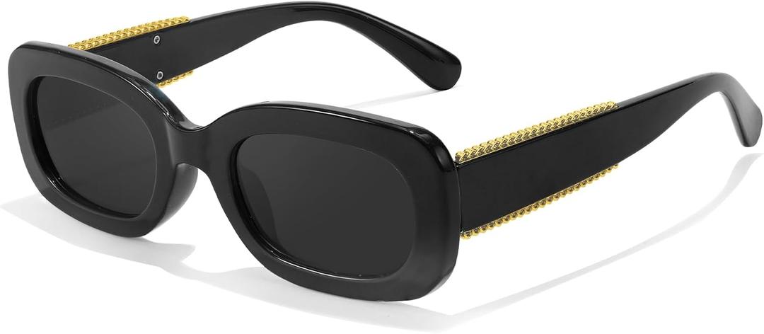 LVIOE Polarized Rectangle Sunglasses for Women Men Trendy Retro Fashion Sun Glasses UV400 Protection.