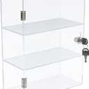 DuvinDD Acrylic Display Case with Lock, Countertop Locking Display Cabinet with Shelves and Door, Clear Acrylic Storage Cabinet Collectibles Showcase, Safe Organizer for Home Office 11.8x5.9x15.7inch (12 x 6 x 16 inch)