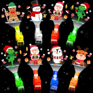 Christmas Party Favors 36 PCS Finger Lights Christmas Goodie Bag stuffers, Glow in the Dark Xmas Toys Bulk Xmas Gifts for Stocking Stuffers Holiday Favors Classroom Rewards Prizes