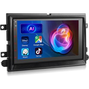 Car Radio for Ford F150/F250/F350 2004-2008 with Wireless Carplay Android Auto, 7 Inch IPS Touchscreen Android 2+64G Car Stereo with WiFi/DSP/Bluetooth/USB/SWC/FM,GPS Navigation