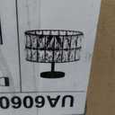 Modern Bedroom Light Fixtures Ceiling, 12.5" Round Drum Crystal Chandelier 3-Light, Black Semi Flush Mount Ceiling Light for Dining Room Kitchen Hallway Living Room