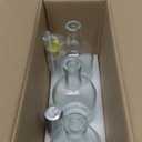 Clear Glass Bottles 17 oz (500 ml) 3 - Pack for Wine Beverages Drinks Oil Vinegar Kombucha Beer Water Soda with Cork Stopper Airtight Lid