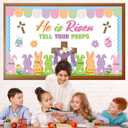 Easter Bunny Peeps Christian Bulletin Board Set He is Risen Christian Classroom Decoration Set Cross Candy Bunny Peeps Cutout for Teacher Sunday School Chalkboard Easter Classroom Door Wall Decor