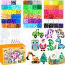 Fuse Beads Kit  72 Colors 5mm Fuse Beads Set with Pegboards, Ironing Papers and Accessories, Fuse Beads 3 Boxes, DIY Craft Kits for Kids, Arts and Crafts Gifts for Girls & Boys Christmas Birthday