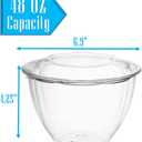 Mr Miracle Clear 48 Ounce Plastic Salad Bowls with Snap-On Lids. Pack 50. Airtight Disposable Salad Containers for Lunch, Meal Prep, Parties. Ideal as Disposable Salad Bowls with Lids