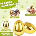 36 Pack Golden Easter Eggs Empty 2.4" Shiny Metallic Plastic Easter Eggs Fillable Surprise Gold Eggs for Easter Egg Hunt Fillling Candy Treats Toys Basket Stuffers Filliers Classroom Rewards Prizes