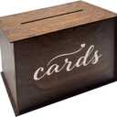 Rustic Wedding Card Box with Slotted Lid Vintage Greeting Card Holder for Guest Cards Birthday Anniversary Bridal Shower Party Decor