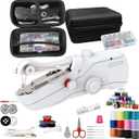 Handheld Sewing Machine, Portable Sewing Machine with Storage, Electric Switch, Two Speed Modes,Easy to Operate,Portable Mini Sewing Machine.White with accessories