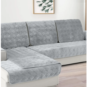 Deep Dream Couch Cover, 1 Piece Couch Arm Cover & Backrest Cover, Sectional Couch Covers, Anti-Slip Armrest Covers for Dogs Cats Recliner Loveseat Sofa L Shaped, 28 x 28 Inch - Light Gray(1 Piece)