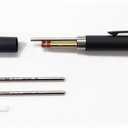 OHTO MS02 3-In-1 Multifunction Pen, Equipped with Needle Tip 0.7mm Black and Red Oil-Based Inks, 0.5mm Mechanical Pencil, All-Metal Body Silver, MS02-MF3-SV