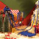 Briwooody 2 Pcs 18ft Christmas Bead Garland 1/2" in Diameter Hanging Christmas Tree Bead Chain DIY Craft String Pearls for Xmas Tree Ornaments, Holiday Party Decor(Royal Blue)