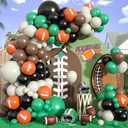 Football Balloon Arch Kit, Green and Brown balloons Garland Arch Kit, Football Print Balloon Dark Green Brown White Balloons For Ball Games Theme Birthday Baby Shower Party Bachelorette Wedding Decor