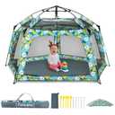 Baby Playpen Pop-up Tent - Outdoor & Indoor Play Tent for Beach with Canopy Travel Bag Portable Play Yard for Babies & Toddlers (Forest)  43.2 x 68.9 x 35.4 inches