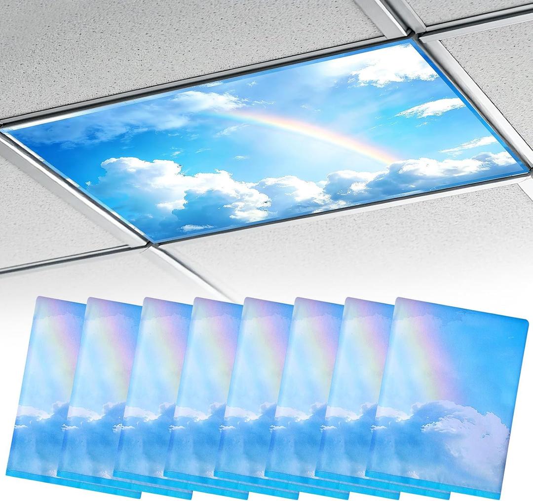 8Pcs 4'x2' Fluorescent Light Covers for Ceiling Lights Classroom Must Haves